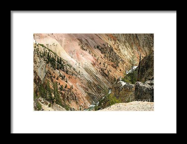 Grand Canyon Framed Print featuring the photograph Sunshine On Grand Canyon In Yellowstone by Living Color Photography Lorraine Lynch