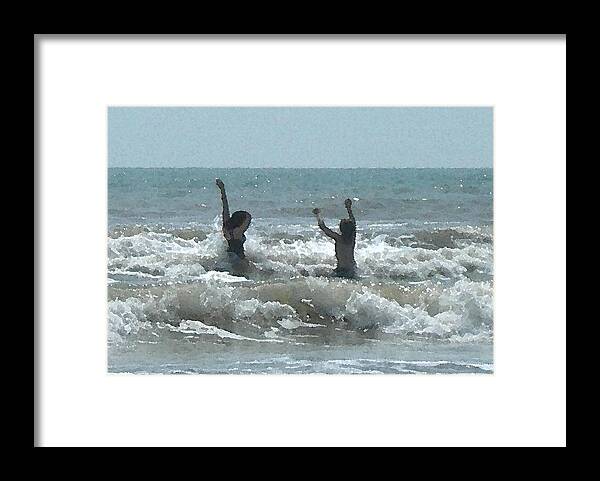 Water Framed Print featuring the digital art Surfdance by Life Makes Art