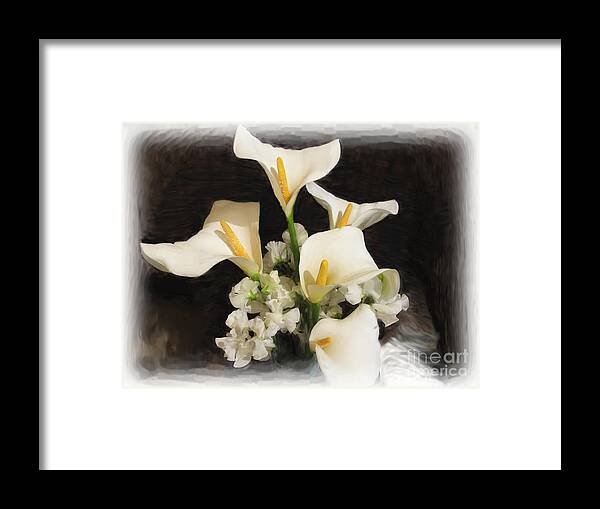 Calla Lily Framed Print featuring the digital art Sweet Calla Lilies by L J Oakes
