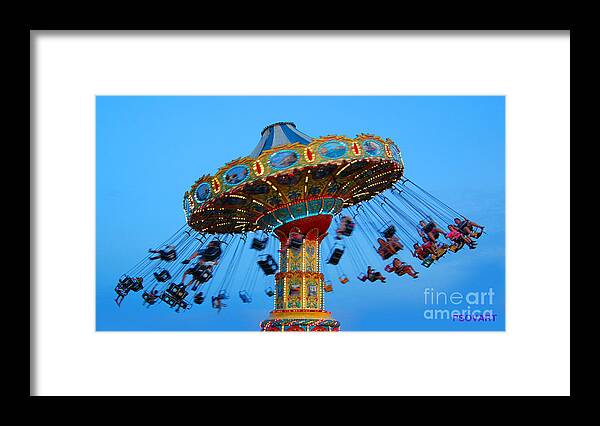 County Fair Framed Print featuring the photograph Swing Ride at the Fair by Patty Vicknair