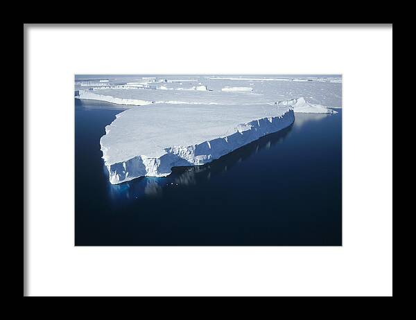 00141090 Framed Print featuring the photograph Tabular Iceberg Along Fast Ice Edge by Tui De Roy