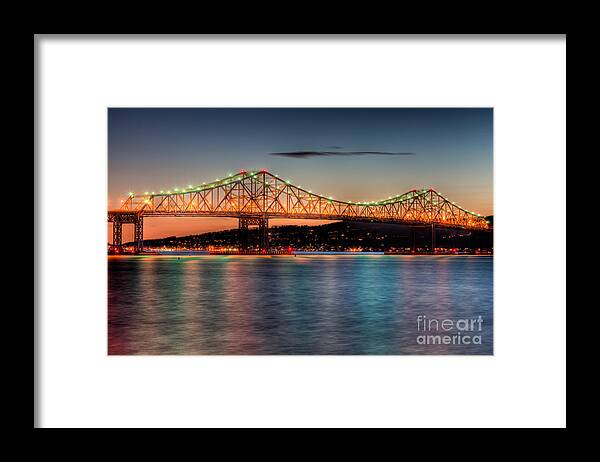 Clarence Holmes Framed Print featuring the photograph Tappan Zee Bridge Twilight I by Clarence Holmes