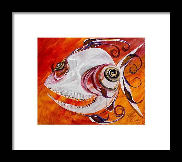 Fish Framed Print featuring the painting T.B. Chupacabra Fish by J Vincent Scarpace