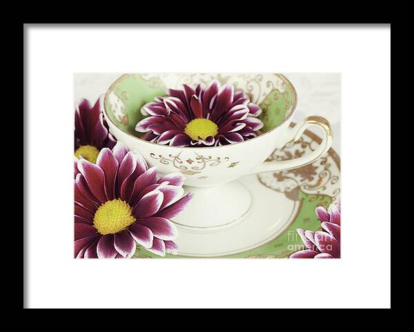 Teacup Framed Print featuring the photograph Tea Petals by Kim Fearheiley