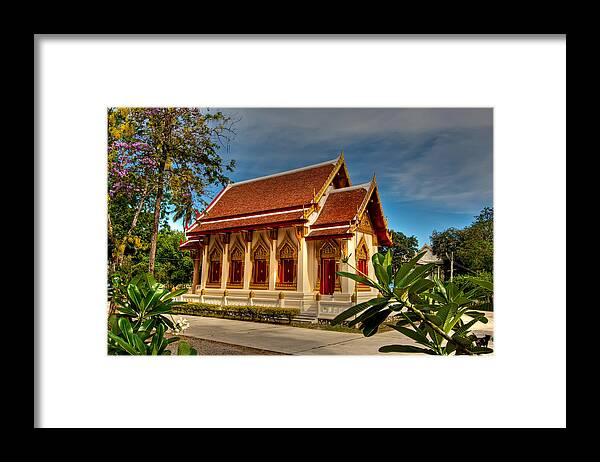 Wat Khao Tao Framed Print featuring the photograph Wat Khao Tao Temple by Adrian Evans