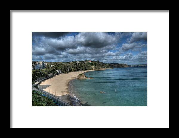 Tenby North Beach Framed Print featuring the photograph Tenby North Beach Pembrokeshire by Steve Purnell