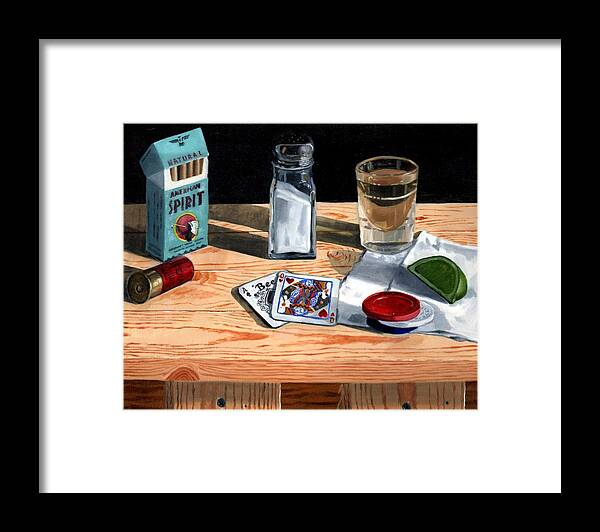 Still Life Framed Print featuring the painting Tequila with Lime No. 4 by Thomas Weeks