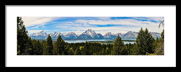 Grand Teton National Park Framed Print featuring the photograph Teton June Panorama by Greg Norrell