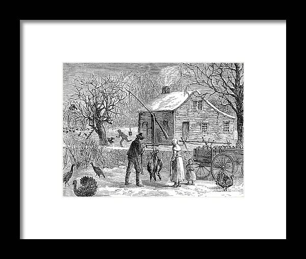 1882 Framed Print featuring the photograph Thanksgiving, 1882 by Granger