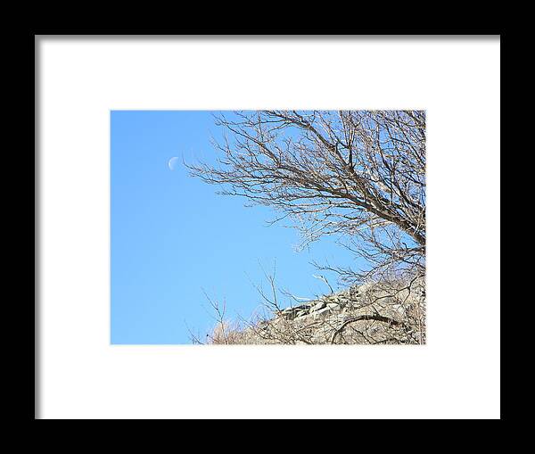 Landscape Framed Print featuring the photograph Thanksgiving Moon by Brandy Fenenga