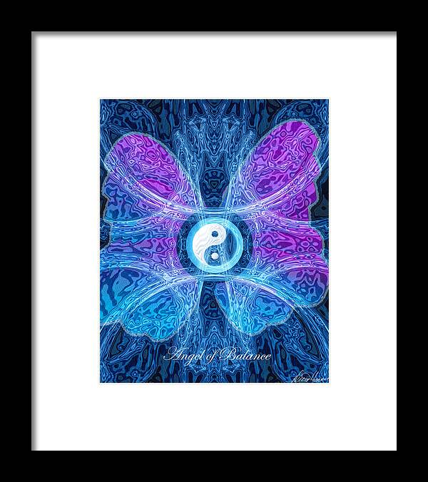 Balance Framed Print featuring the digital art The Angel of Balance by Diana Haronis