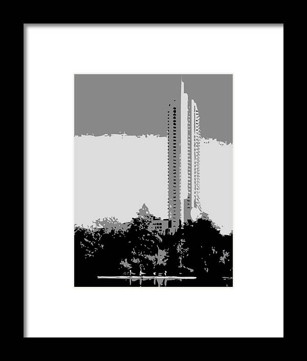 Austin City Limits Framed Print featuring the photograph The Austonian BW3 by Scott Kelley