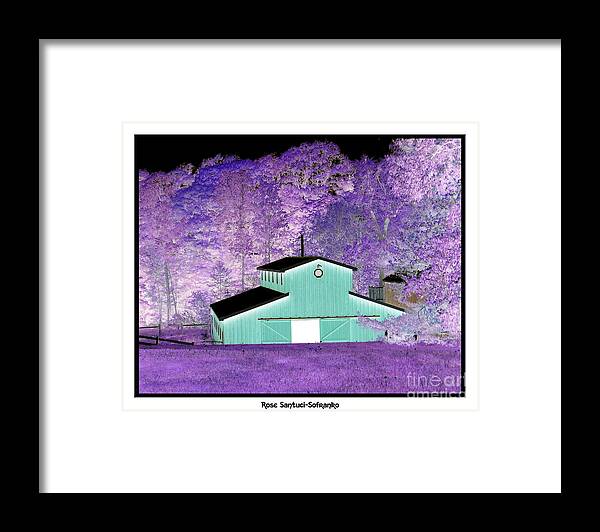 Barn Framed Print featuring the photograph The Barn Negative Inverted Effect by Rose Santuci-Sofranko
