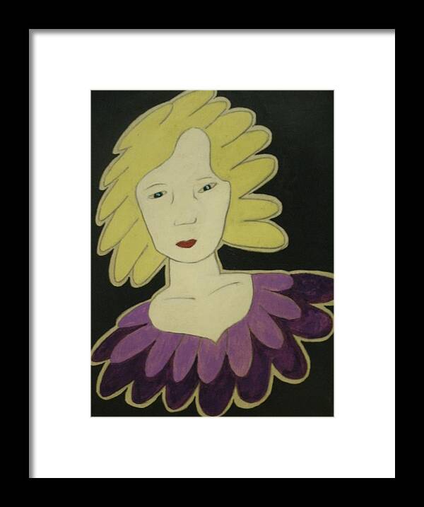 Woman Framed Print featuring the painting The Blonde by Samantha Lusby