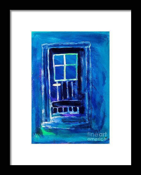 Blue Framed Print featuring the painting The Blue Door by Simon Bratt