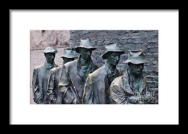 Roosevelt Memorial Framed Print featuring the photograph The Breadline Franklin Delano Roosevelt Memorial by Jack Schultz