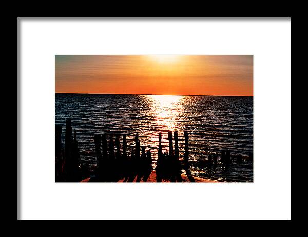 Wood Framed Print featuring the photograph The Broken Pier by Kelly Reber