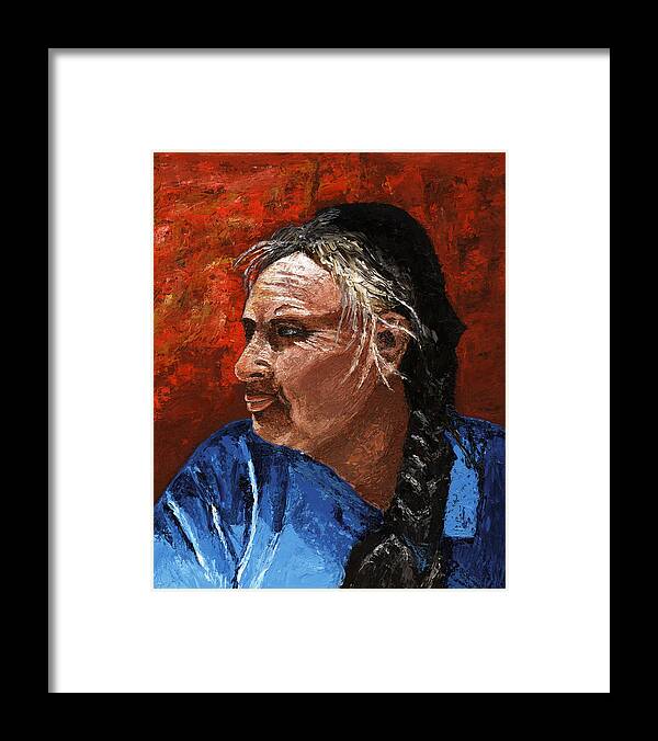 Indian Framed Print featuring the painting The Cabo Woman by Vic Ritchey