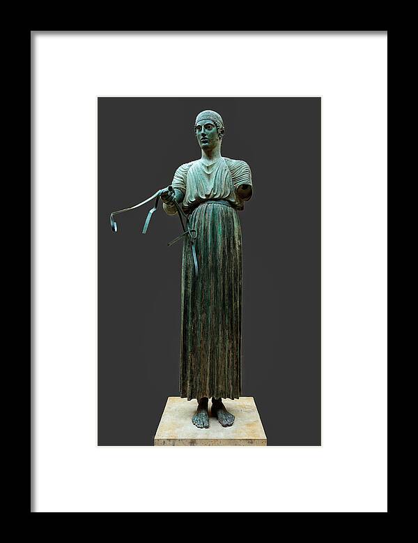 Ancient Framed Print featuring the photograph The Charioteer - Delphi by Constantinos Iliopoulos