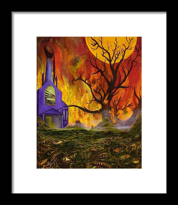 Ennis Framed Print featuring the painting The Church Of Ruin by Christophe Ennis