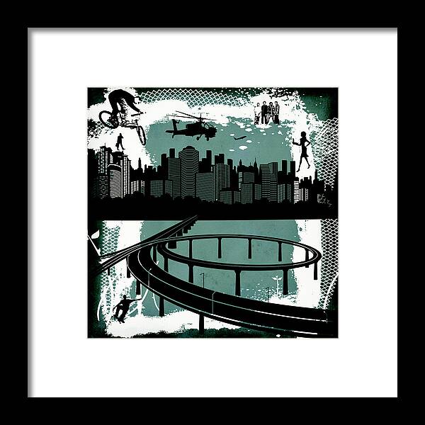City Framed Print featuring the digital art The City by Angelina Tamez