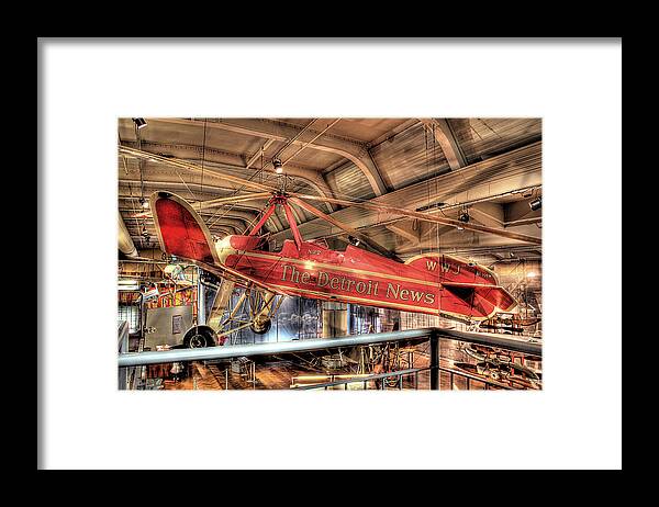  Framed Print featuring the photograph The Detroit News Airplane Dearborn MI by Nicholas Grunas