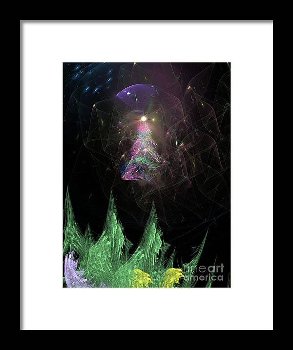 Abstract Framed Print featuring the digital art The Egregious Christmas Tree 3 by Russell Kightley