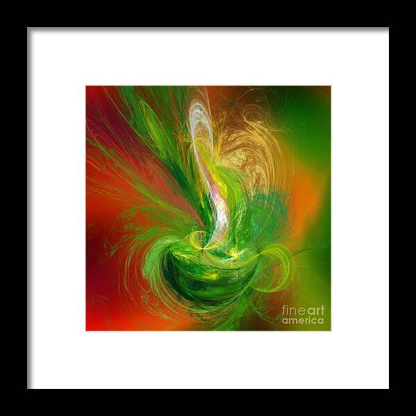 Fine Art Framed Print featuring the digital art The Feathering Teacup by Andee Design