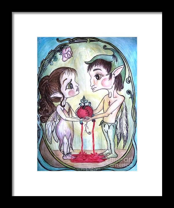 Fantasy Framed Print featuring the painting The Gift by Koral Garcia