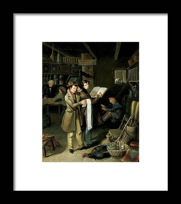 Male Framed Print featuring the painting The Long Bill by James Henry Beard