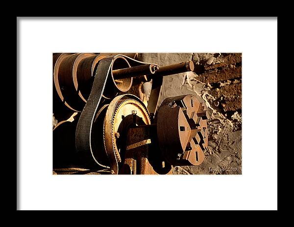 Arizona Artist Jephyr Aka Jeff Curtis Digital Photograph Photography Ghost Town Gold Mining The Machines Of Men Framed Print featuring the photograph The Machines Of Men by Jephyr Art