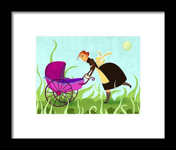 Illustration Art Framed Print featuring the painting The Mom by Autogiro Illustration