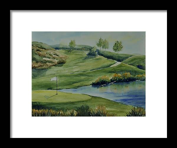 Golf Landscape Framed Print featuring the painting The Nature of Golf at TPC by Sandy Fisher