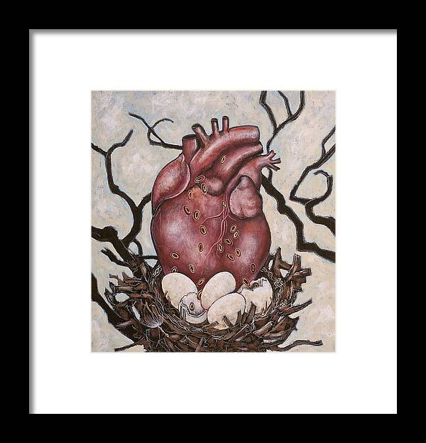 Heart Framed Print featuring the painting The Nest of My Heart by Sheri Howe