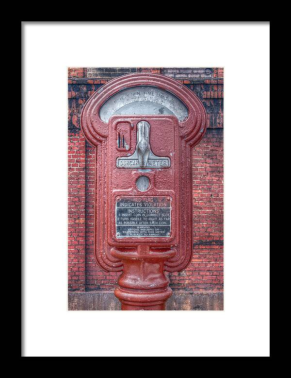 Parking Meter Framed Print featuring the photograph The Old Red Parking Meter by Randy Steele