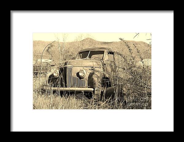 Truck Framed Print featuring the photograph The Ole Studebaker by Laurinda Bowling