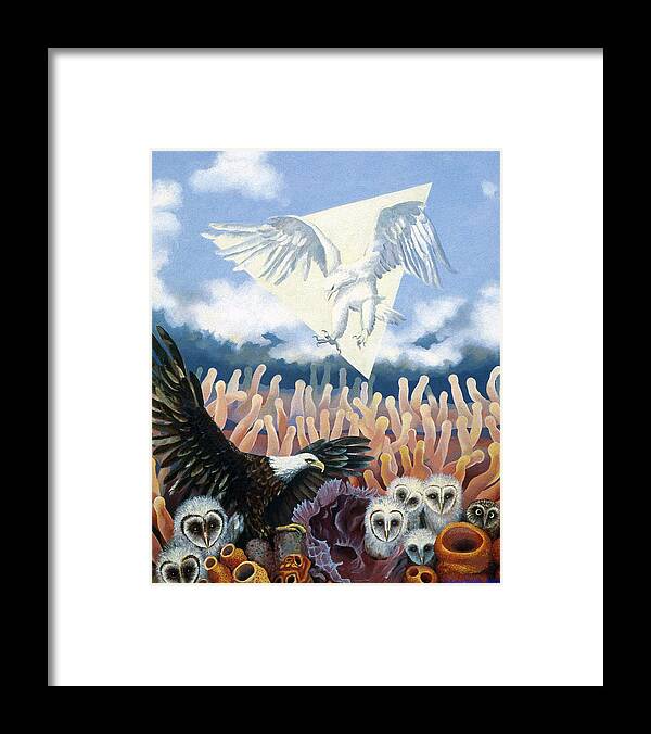 Two Eagles Framed Print featuring the painting The Other by Kyra Belan