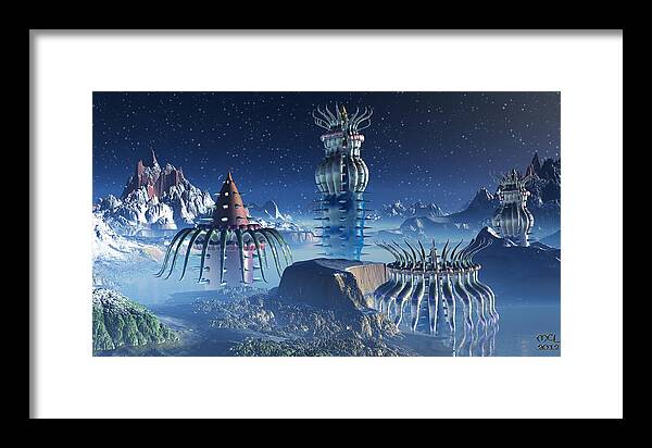 Computer Framed Print featuring the digital art The Outpost by Manny Lorenzo