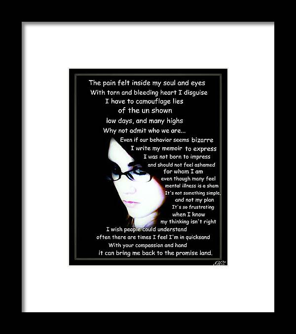 Pain Framed Print featuring the photograph The Pain Inside by Michelle Frizzell-Thompson