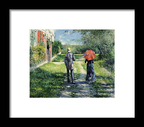 Gustave Framed Print featuring the painting The Path Uphil by Gustave Caillebotte