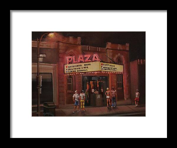 Burlington Framed Print featuring the painting The Plaza by Tom Shropshire