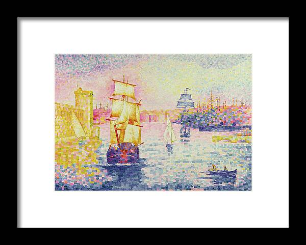 The Port Of Marseilles Framed Print featuring the painting The Port of Marseilles by Henri-Edmond Cross