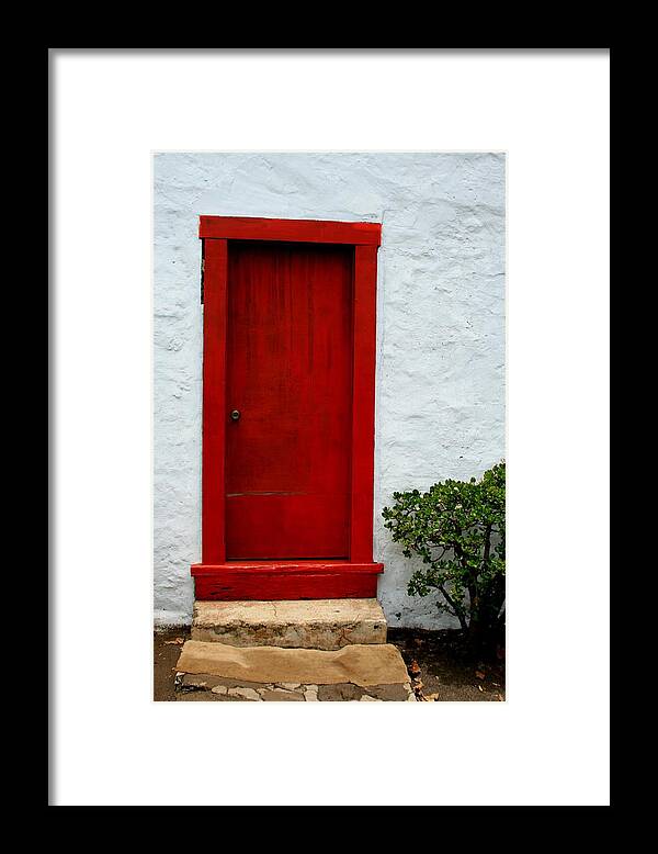 Church Framed Print featuring the photograph The Red Door by Karon Melillo DeVega