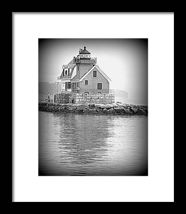 Seascape Framed Print featuring the photograph The Rockland Breakwater Light by Doug Mills
