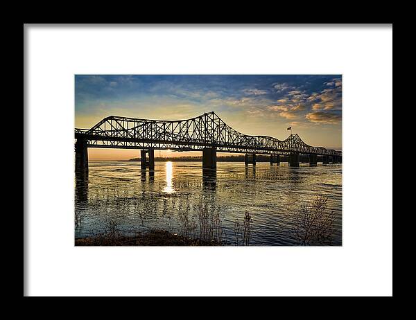 Mississippi Framed Print featuring the pyrography The State Line by Ray Devlin