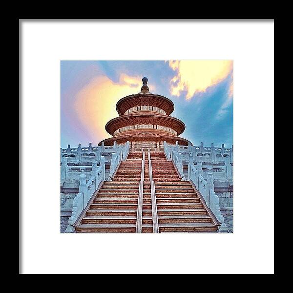 Beautiful Framed Print featuring the photograph The Temple Of Heaven, Literally The by Tommy Tjahjono