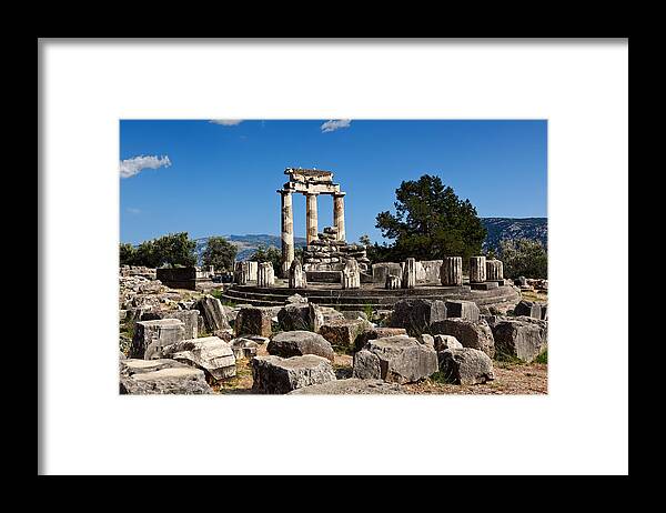 Ancient Framed Print featuring the photograph The Tholos - Delphi by Constantinos Iliopoulos
