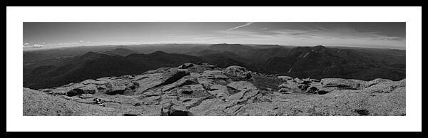 Adirondacks Framed Print featuring the photograph The View North From Mount Marcy Black and White One by Joshua House