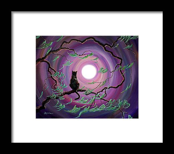 Black Framed Print featuring the painting The Wind in my Fur by Laura Iverson