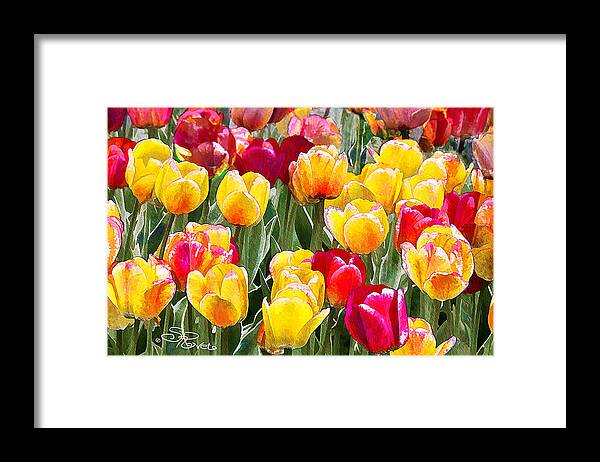 Flowers Framed Print featuring the painting Think Spring by Suni Roveto
